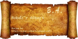 Bobár Albert névjegykártya